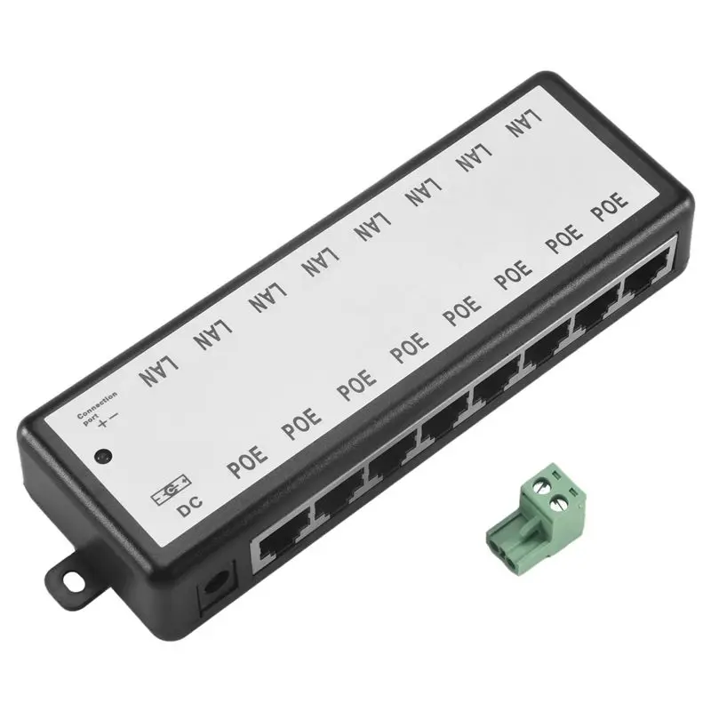PHILE-8 Ports Poe Injector Poe Splitter For Cctv Network Poe Camera Power Over Ethernet Ieee802.3Af