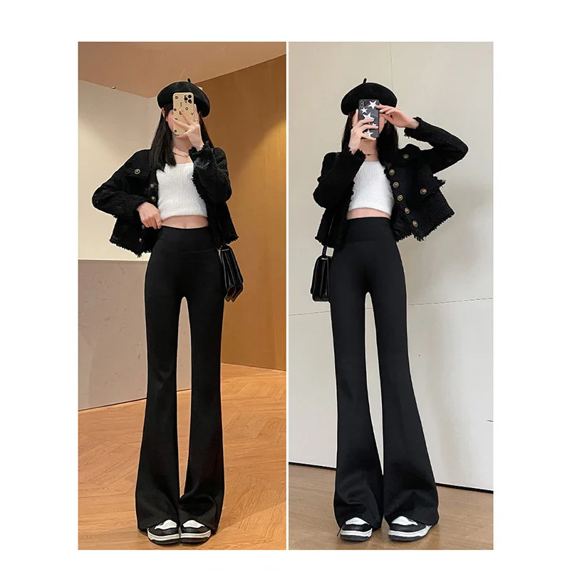 ขนแกะหนากางเกงขากว้างเอวสูงโยคะกีฬากางเกงขายาวฟิตเนส Tights Casual Streetwear Casual Vintage Pantalon Femme