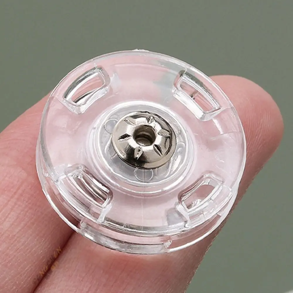 10 pcs Round Invisible Snap Button DIY Plastic Fastener Transparent Snap Button Concealed Transparent Sweater