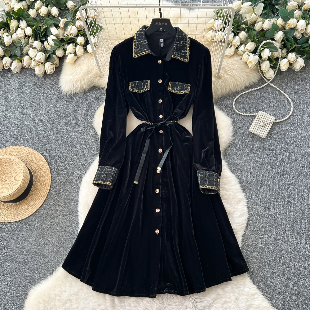 ชุดเดรสยาวแขนยาวผูกเชือกติดกระดุมทรงเข้ารูป สไตล์หรูหราทันสมัย เหมาะสำหรับงานปาร์ตี้ งานกลางคืน แฟชั่นสตรีท ฤดูใบไม้ร่วง