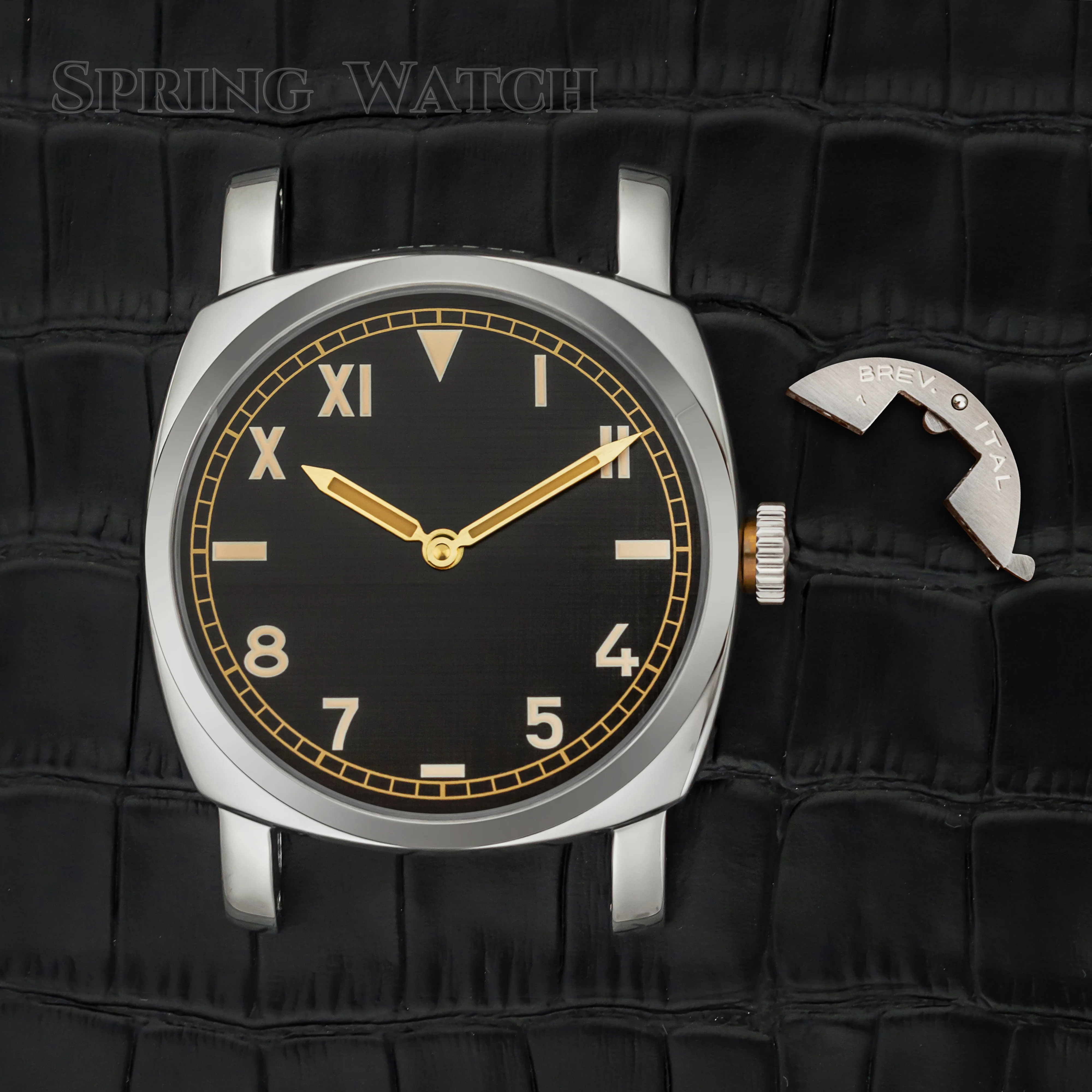 47mm PAM 6152 Case Vintage Case 316LStainless Steel Watch Case 10ATM Waterproof fit ETA6497/6498/ST3600 Movement Watch Case Mod