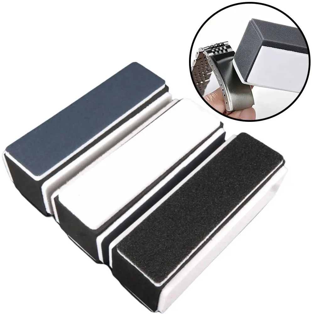4 Sides Mesh Watch Polishing Files Premium Sanding Sponge Artwork Polishing Watch Cleaner Rod Sponge Polishing File Block