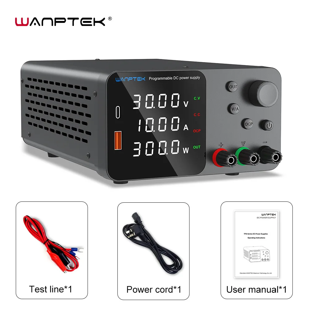 Wanptek Regulowany zasilacz DC 30V 10A 60V 5A Ławkowe źródło zasilania laboratoryjnego Stabilizowany przełącznik regulatora napięcia zasilania 120V3A