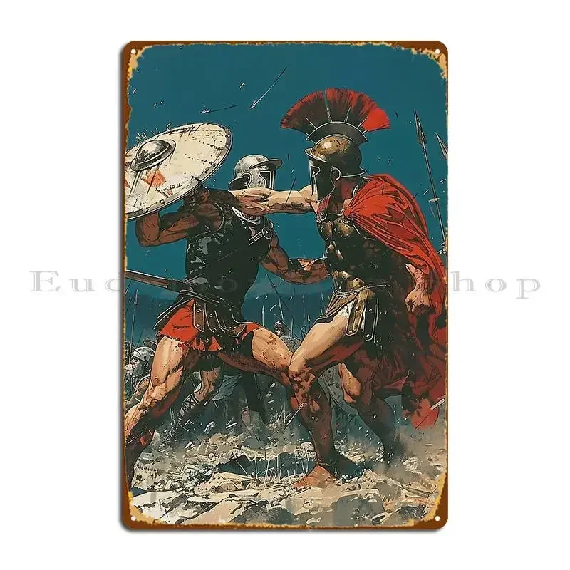 Clash Of Titans Epic Spartan Duel Metal Plaque Poster Cinema Poster Plaques Design Cave Tin Sign Poster