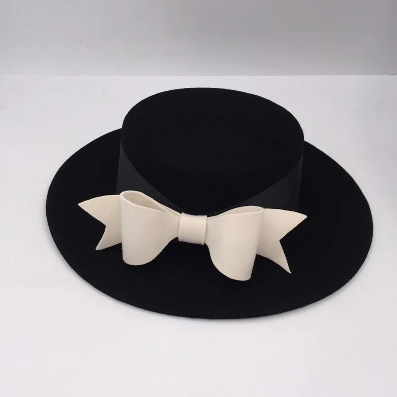 Winter Luxury Black White Wool Fedora Hats For Women Fashion Formal Wedding Decorate Men Church Cap Panama Felt Jazz Hats