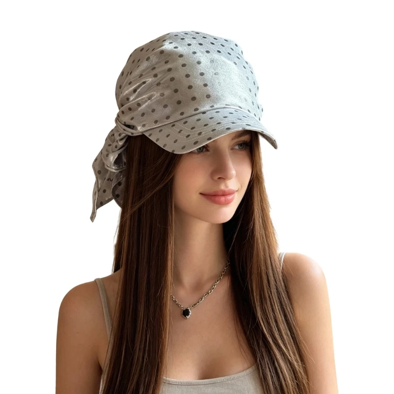 2025 New Everyday Dot Print Baseball Cap with Foldable and Tie Closure Wear