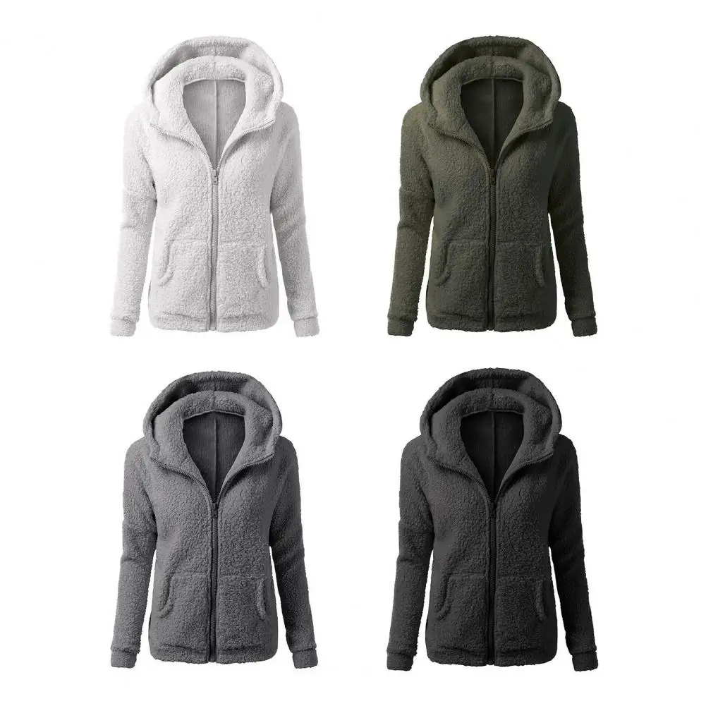 

Женская флисовая куртка с капюшоном, повседневная, мягкая, теплая, для осени и зимы, однотонная, верхняя одежда для женщин, пальто для повседневной носки