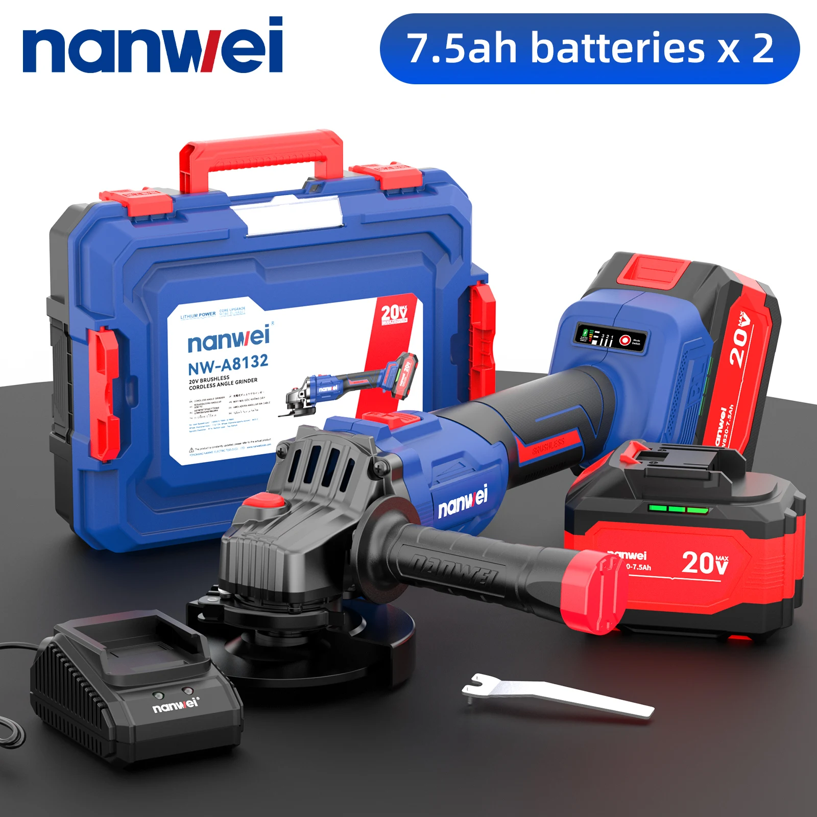 NANWEI 125mm Angle Grinder Handheld Rechargeable Grinding Tool