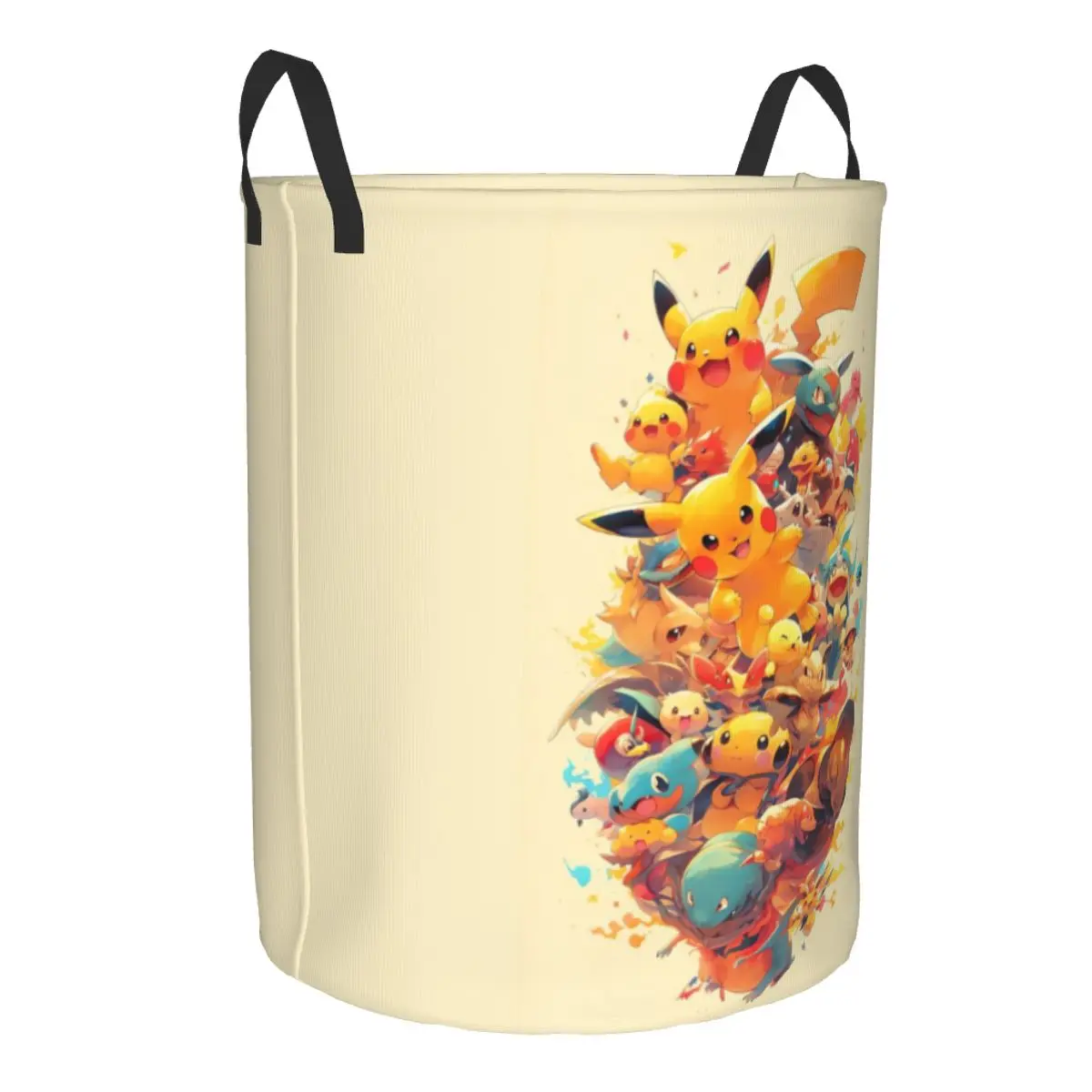 Custom P-Pikachus Laundry Basket Collapsible Clothes Hamper for Nursery Kids Toys Storage Bin