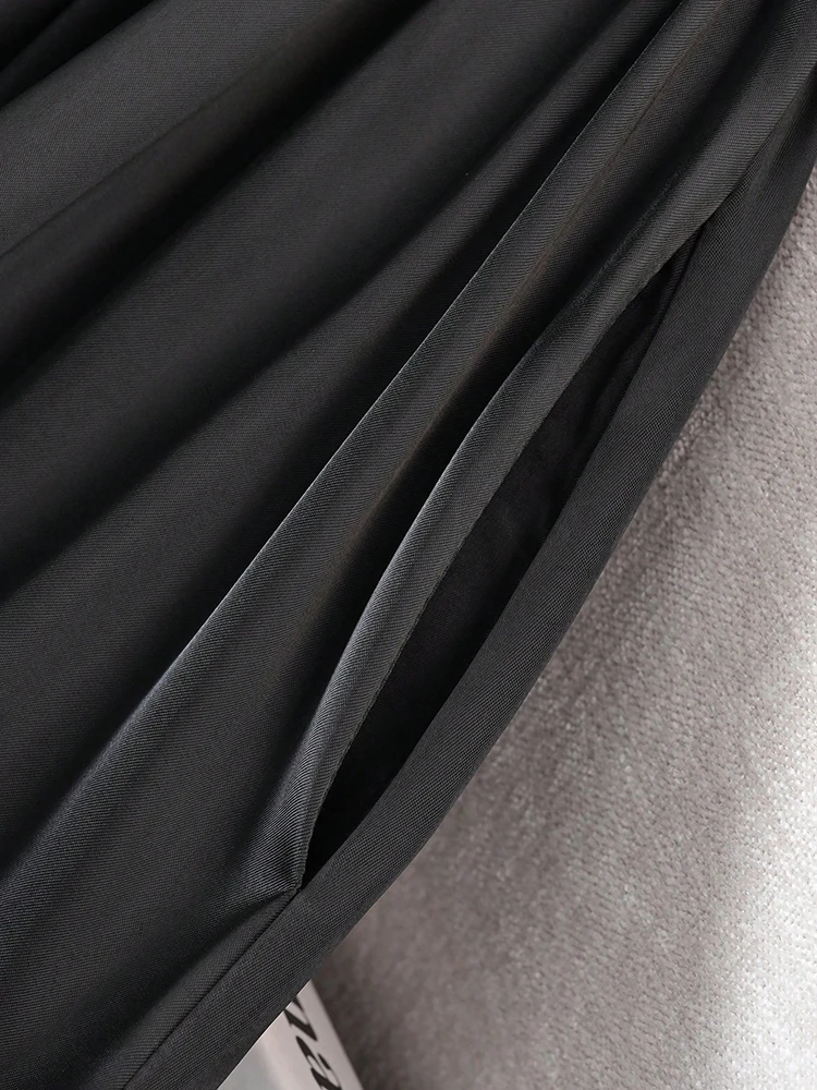 أنيقة ألف خط التنانير الطويلة للنساء جودة عالية البوليستر السلس تنورة ماكسي للحفلات مع جيوب Y2K سيدة التنانير النسائية الصلبة