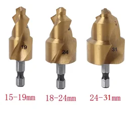 ﻿ 1pc Countersink Drill Bit 1/4 Hex HSS Center Punch Tool Spiral Drill Bit Water Pipe Expansion Center Punch Tool 15-19 18-24