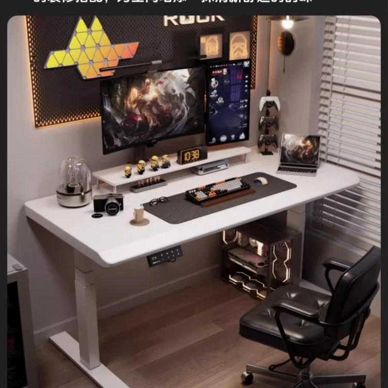 Wei Luzi W1 مكتب رفع كهربائي من الخشب الصلب كمبيوتر مكتبي مريح لغرفة النوم والمكتب المنزلي مكتب مذاكرة مكتب الألعاب