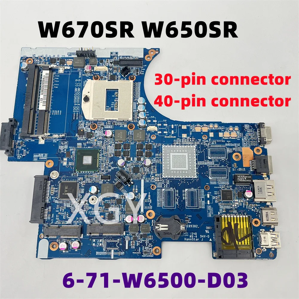 Original For Clevo W670SR W670 W650SR W650 Motherboard 6-77-W670SZ00-D03 6-77-W650SZ00-D03 6-71-W6500-d03 DDR3  Test 0k