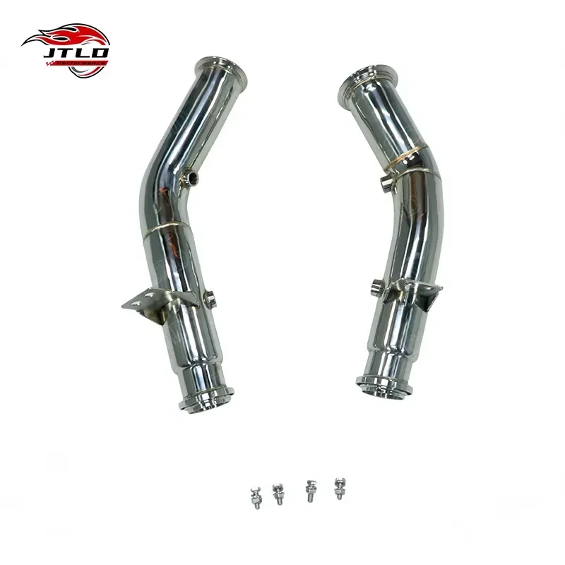 JTLD 3 Inch 76mm Polished 304 Stainless Steel Exhaust Downpipe for Mercedes Benz W205 C43 C450 M276 AMG LHD Professional