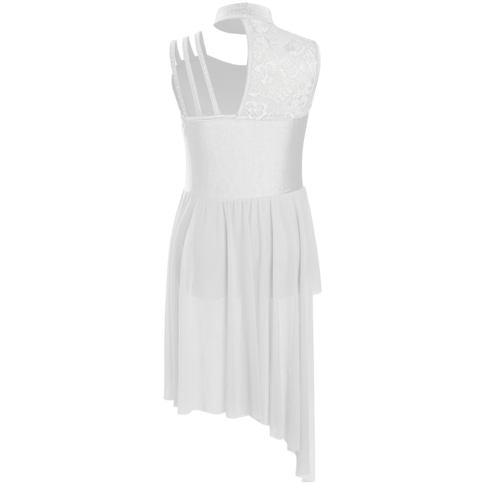 أطفال بنات فستان رقص غنائي بلا أكمام الأزهار الدانتيل حجر الراين يوتار فساتين لشكل التزلج الجمباز البهلوانية الباليه