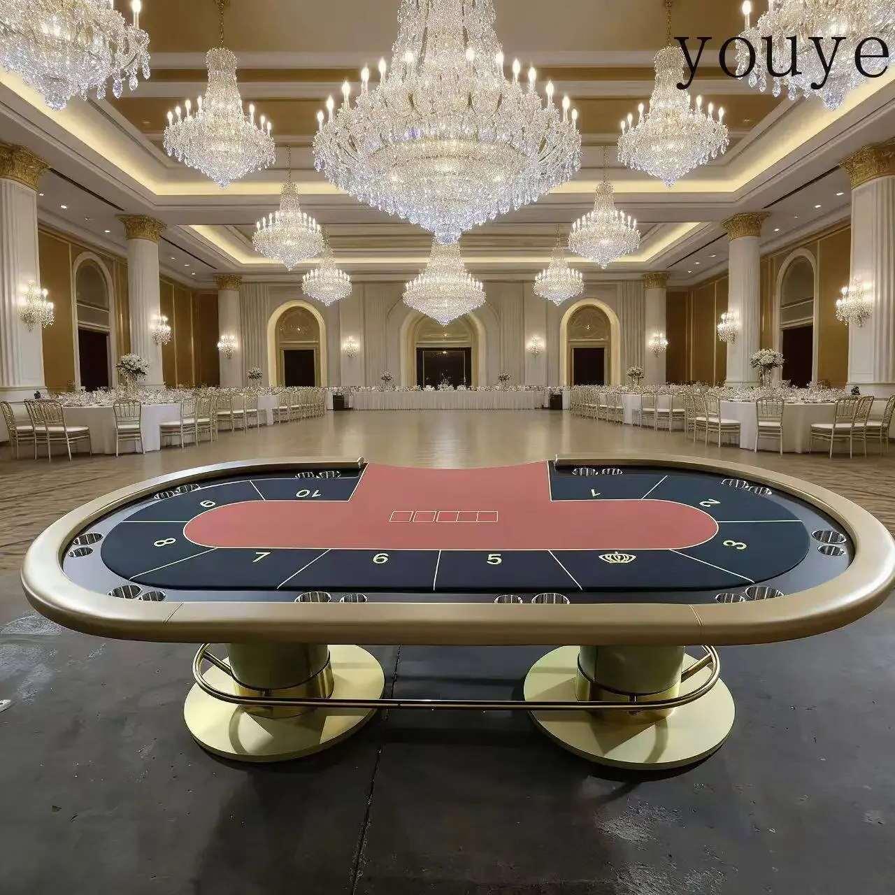 L10 Commercial grade 10-person Texas poker table, club-specific reinforced steel frame chess and card entertainment professional