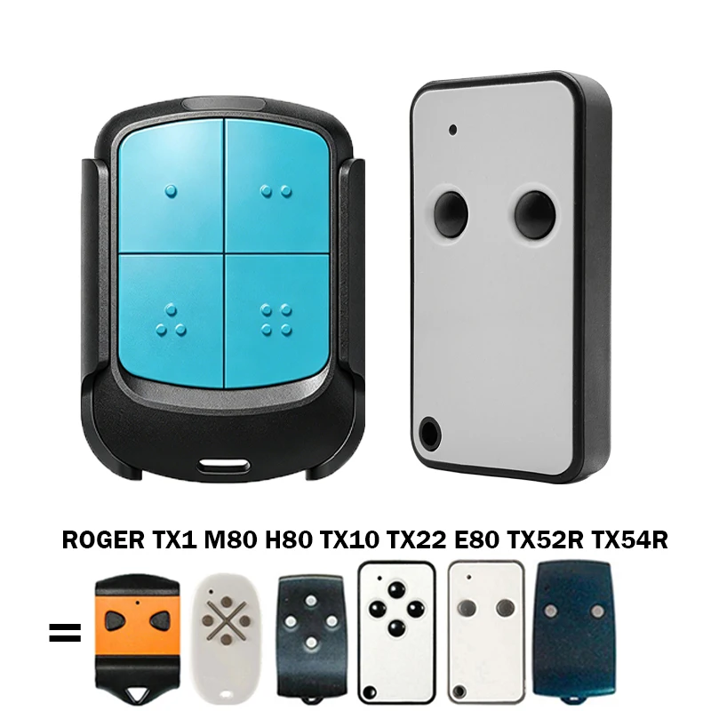 ROGER E80 TX52R Remote Control for ROGER E80 TX52R TX54R H80 M80 TX1 TX10 TX22 Garage Remote Control 433MHz Fixed Code