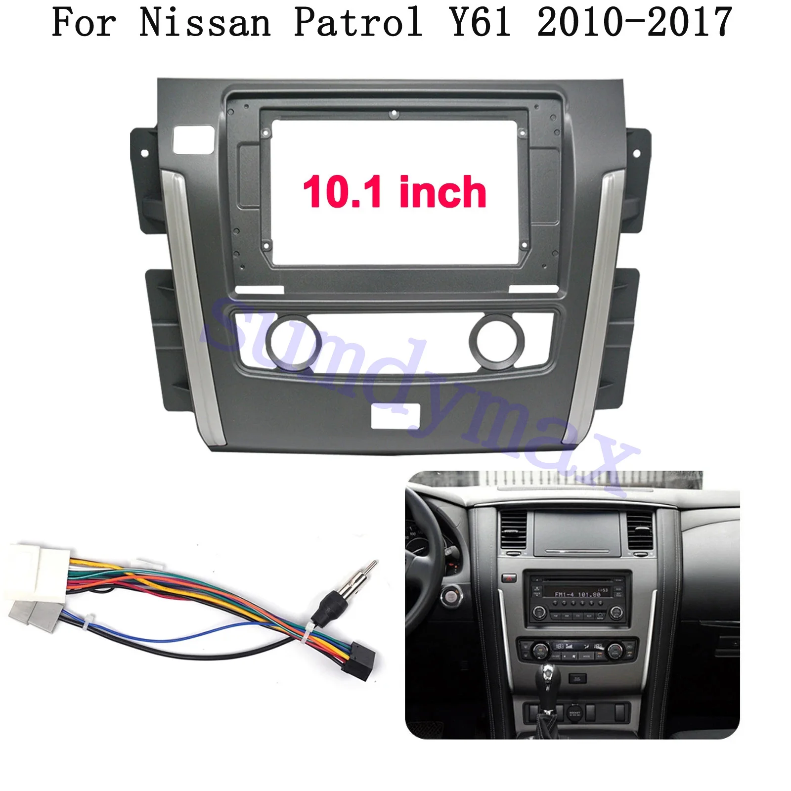 10.1inch 2Din android Car radio Frame Fascias Adapter for Nissan Patrol Y61 2010-2017 car Radio Dask Kit Fascia