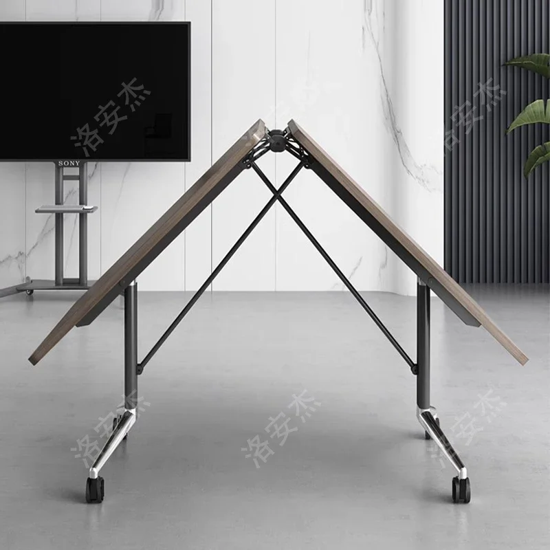 #Foldable conference table mobile fixed strip training table chair desk splicing telescopic multi-function folding desk