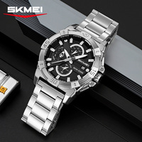 SKMEI Business Classic Stainless Steel Strip Watch Fashion Week Date Quartz Watch For Men Waterproof Stopwatch Quartz Wristwatch