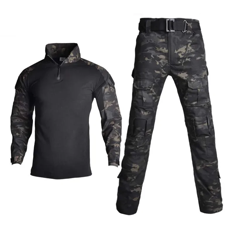 Paintball BDU Tactische broek Airsoft broek Multi-zak dienstbroek met kniebeschermers
