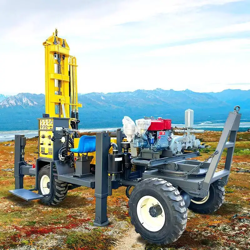 مياه ديزل محمولة تعمل بالهواء المضغوط 200 متر جهاز حفر دوار بئر عميق
