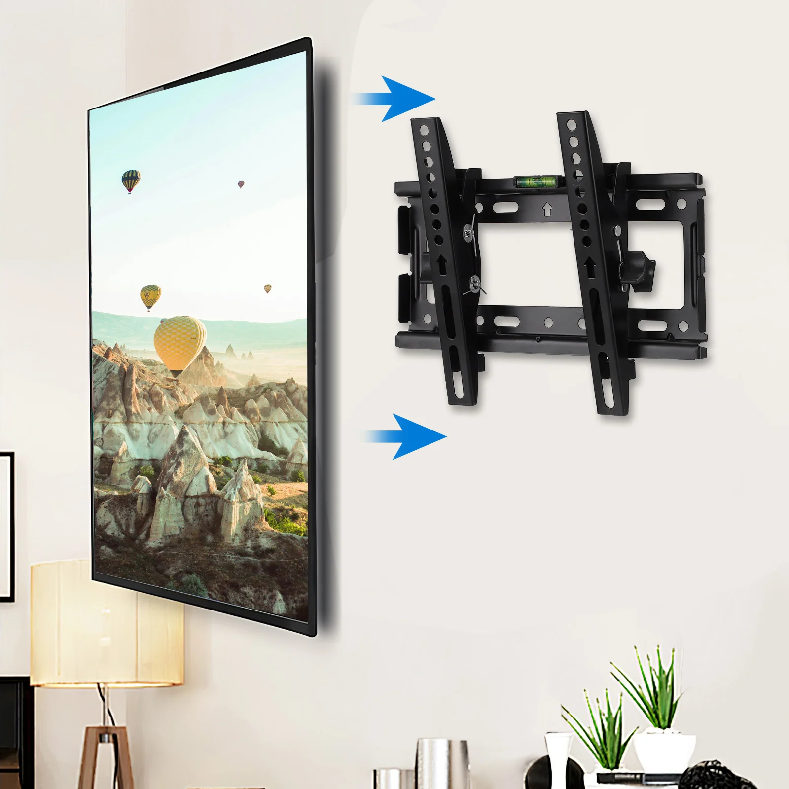 

Universal Wall Mount Bracket Adjustable Sturdy Cold-Rolled Steel Television Holder Support For 40 Inch Flat Screen Monitor