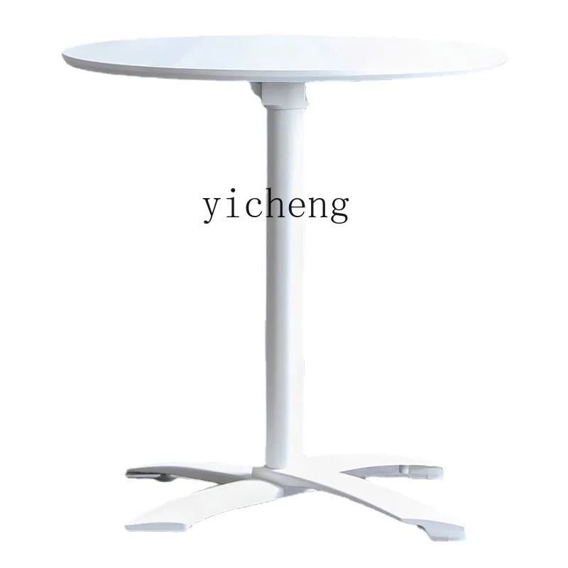 

TQH minimalist folding round table leisure coffee table coffee shop milk tea shop white circular dining table