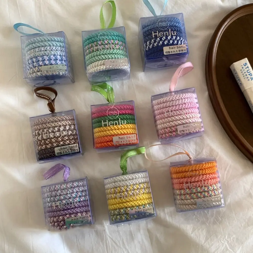 

High Elasticity Basic Hair Rope Set Hair Ring Hair Tie Weave Rubber Band Hair Accessories Korean Style Colorful Hair Scrunchies