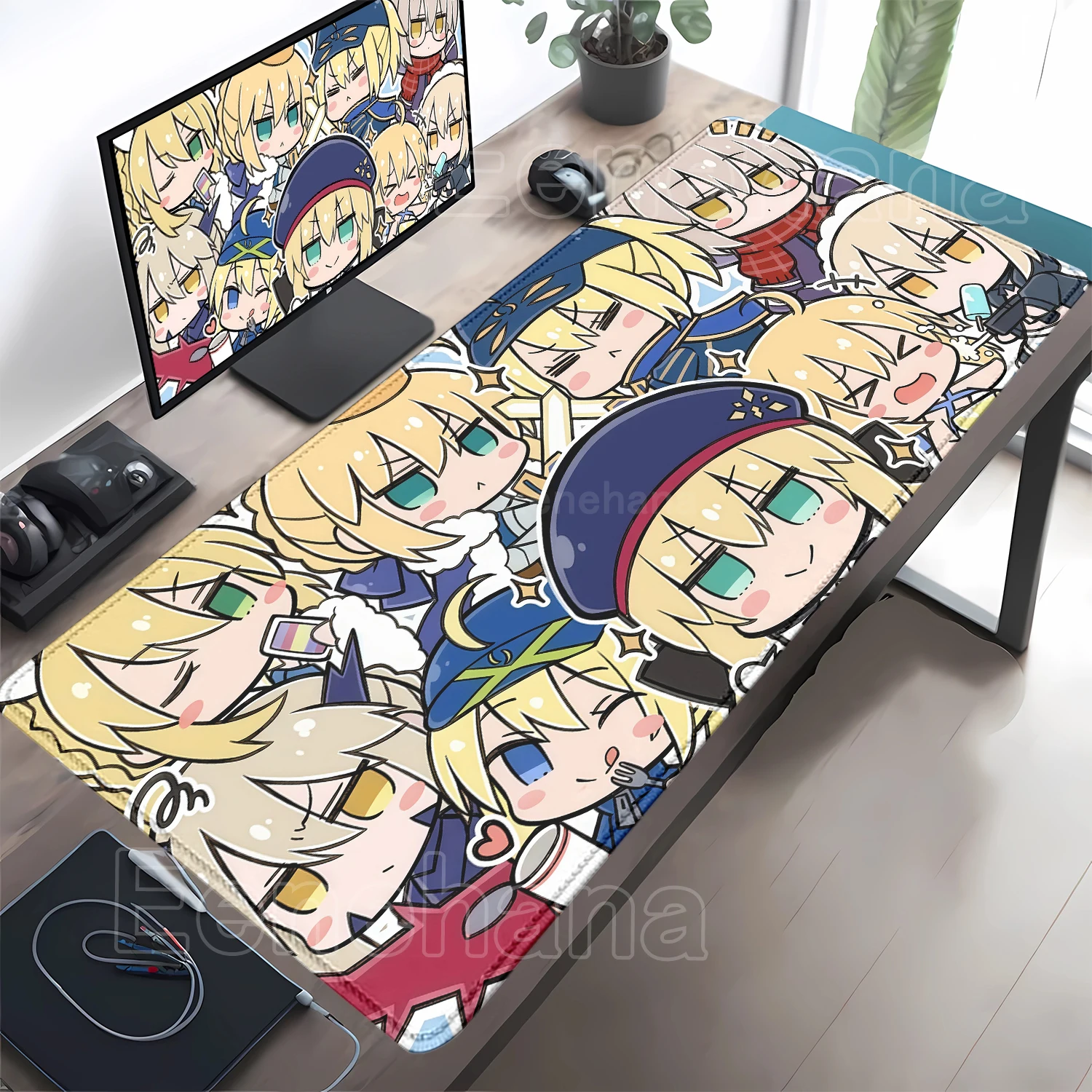 Large Size Saber Anime Fate/Stay Night Mouse Pads Ultrafine Surface Desk Mat Washable Pc Accessories Business Office Decoration