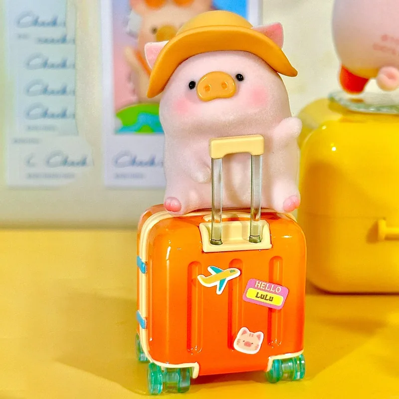 Lulu The Piggy Travel Blind Box Cute Cartoon Mystery Boxes Decor Doll Surprise Bag Child Girl Birthday Gift Desk Ornament Toys