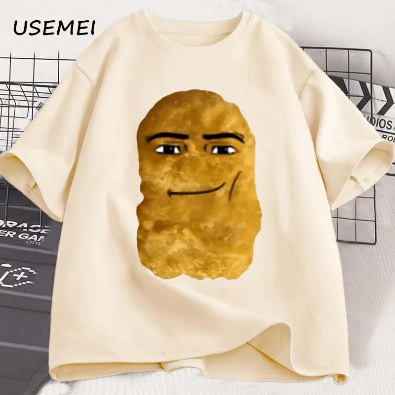 Funny Chicken Nugget Meme T-Shirt Men Women Loose Cotton Graphic T Shirts Casual Round Neck Short Sleeve Tshirt Streetwear Tops