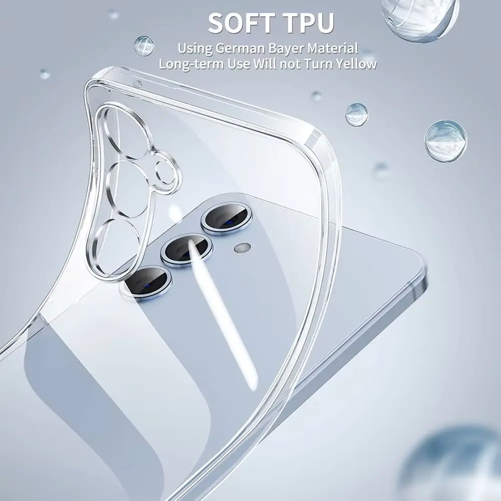 S26 Ultra FE Clear Silicone Soft Case For Samsung Galaxy S25 S24 Ultra FE Plus Ultra Transparent Back Cover For S 24 S24+ S26fe