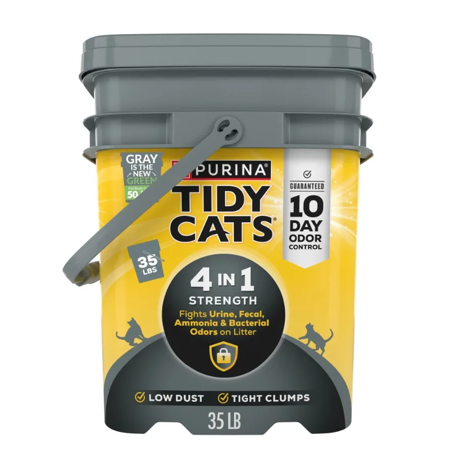 

Наполнитель для кошачьего туалета Purina 4-в-1 Strength Clumping с цветочным ароматом, 35 фунтов (16 кг), в ведре