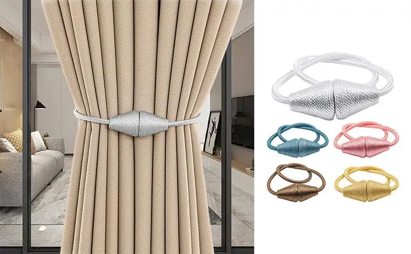 Magnetic Tiebacks For Drapes Cone Buckle Draperies Holders Multiusage No Punching Drape Tie Backs Home curtain Decor accessories