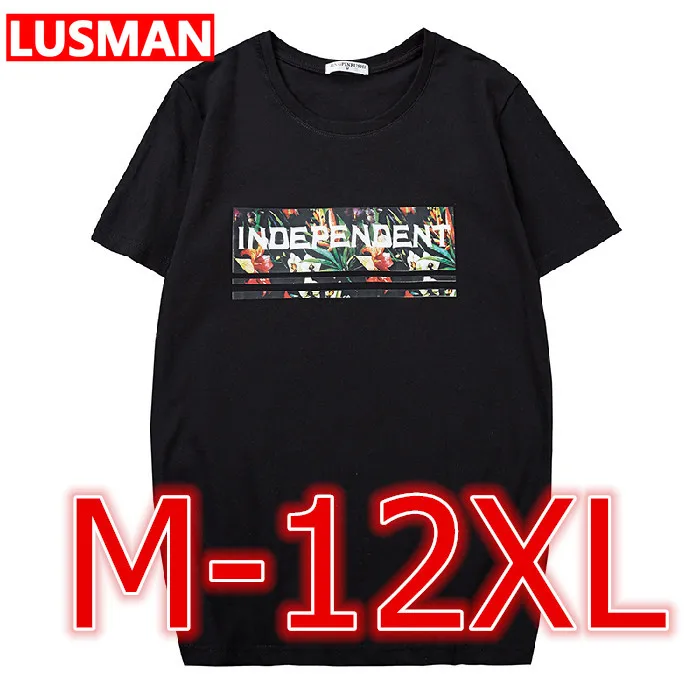 

Big Letter Printed T-shirt For Men M-12XL/60-160KG Summer Oversized Loose Short Sleeve O-Neck Plus Size Men's Tees