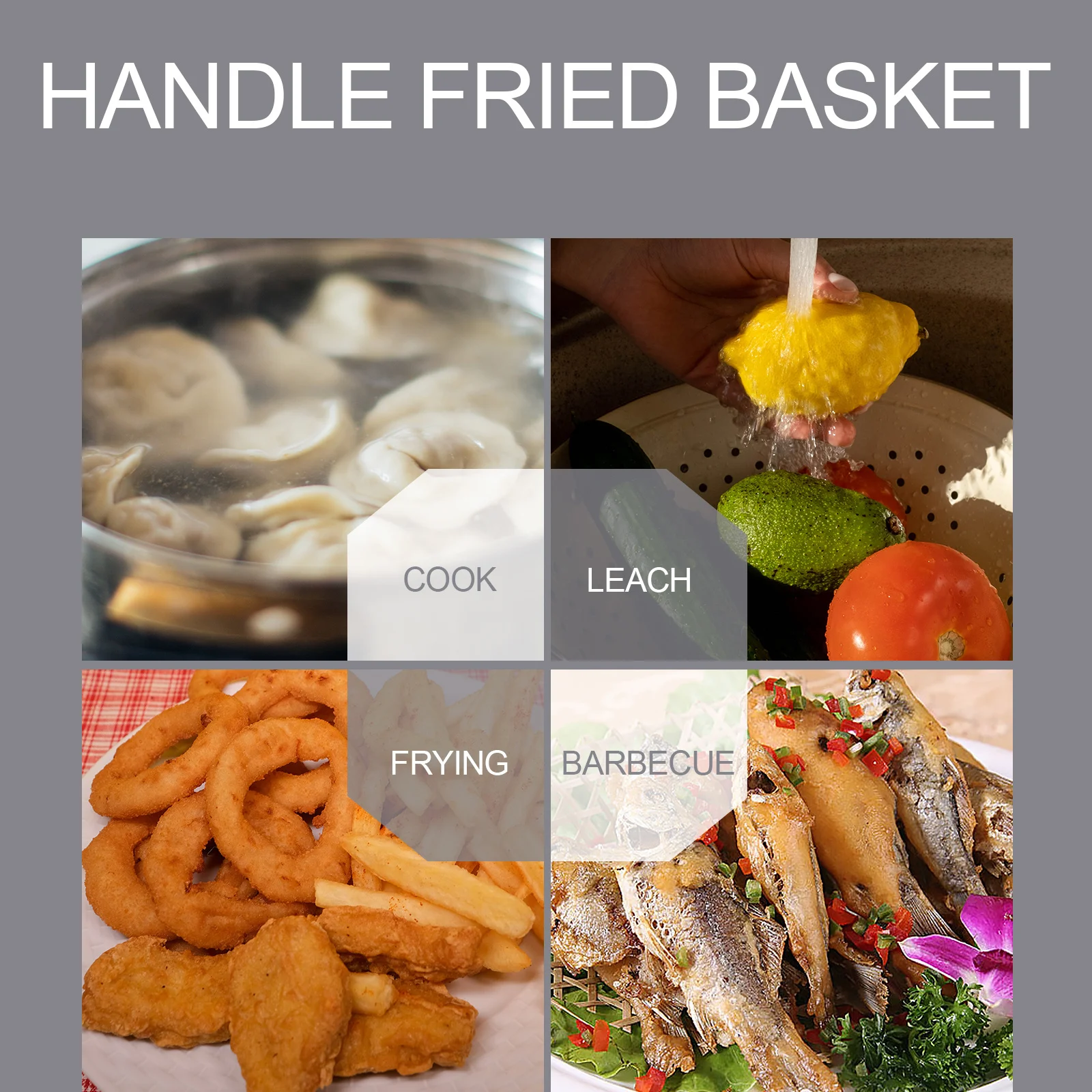 

Stainless Steel Fry Basket for Frying French Fries Oil Fish Pan Handle Cooking Pot Food Fried Basket Kitchen Strainer Strong