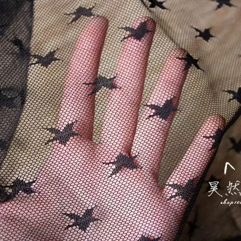 50cm Soft Star Stretch Tulle Lace Fabric Delicate Mesh Cloth DIY Clothing Sewing Accessories Bridal Wedding Veil Decor Material