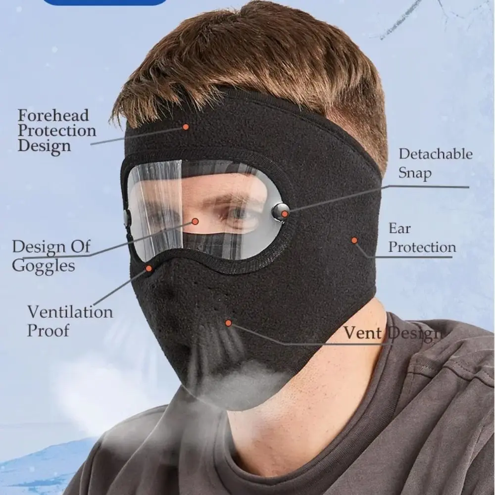 Simple Fleece Ski Masks Thermal Windproof Woolen Face Mask Face Shield Dustproof Winter Mask Outdoor