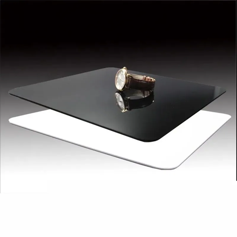 Black/white Acrylic Reflection Plate Square Professional Photography Plate Product Photo Background 200mmx200mm