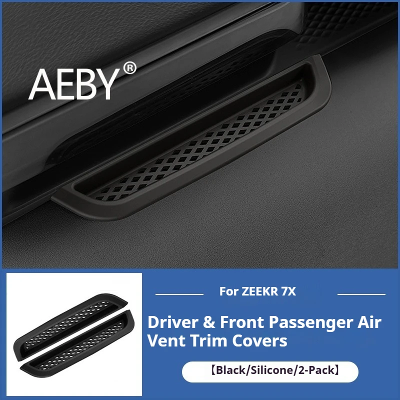 AEBY لـ ZEEKR 7X 2024 2025 غطاء فتحة التهوية، زخرفة سيليكون جانبية رئيسية وركاب، ملحقات تصفيف السيارة الداخلية المخصصة