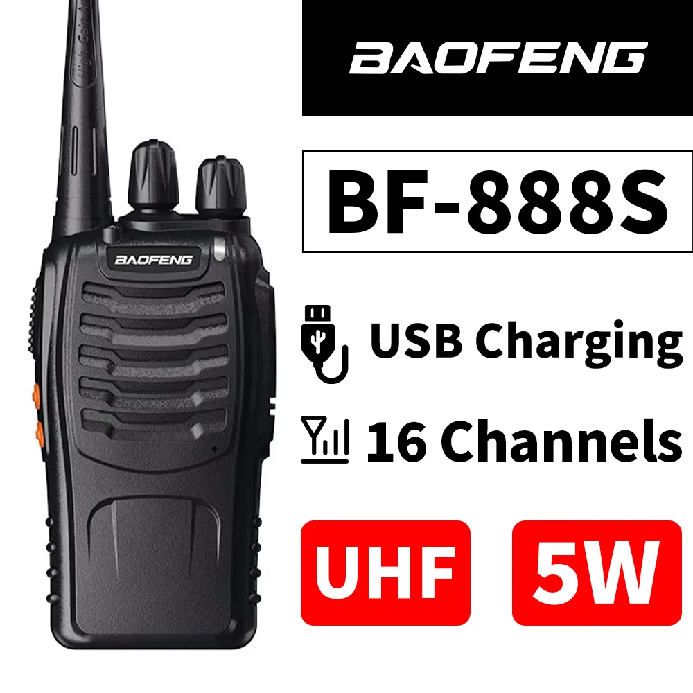 1/2 Stück Baofeng Walkie Talkie Upgrade BF-888S Lange Distance UHF 430-440Mhz Draadloze Kopieerfrequentie Type-C Charger Tw