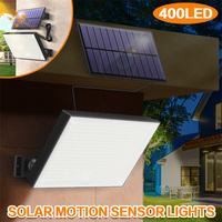 Solar Motion Sensor Outdoor Flood Lights with 400LEDs Outside Flood Lights with 16ft Cable IP65 Waterproof Garden Security Light