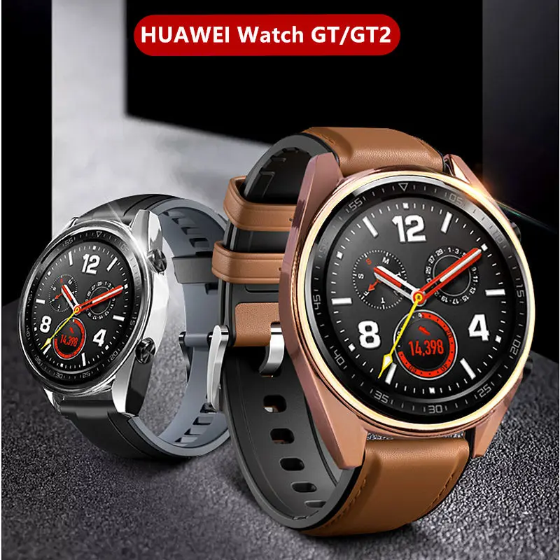 TPU Case for HUAWEI watch GT 2 46mm strap band soft Plated All-Around Screen Protector cover bumper huawei Watch 2 pro/GT2 46 mm