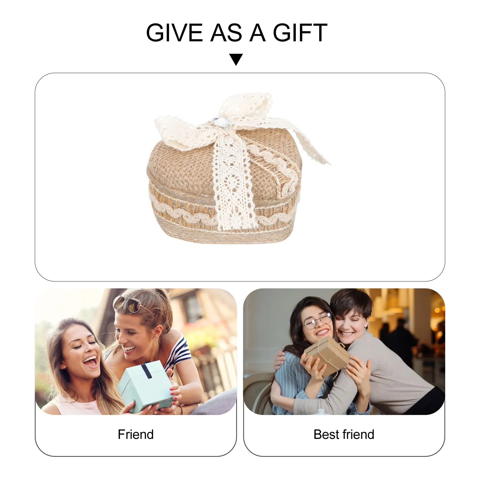 

1 шт., подушка для колец в форме сердца, шкатулка для драгоценностей, льняной акриловый чехол премиум-класса для свадебного подарка, держатель для хранения колец, декоративная коробка