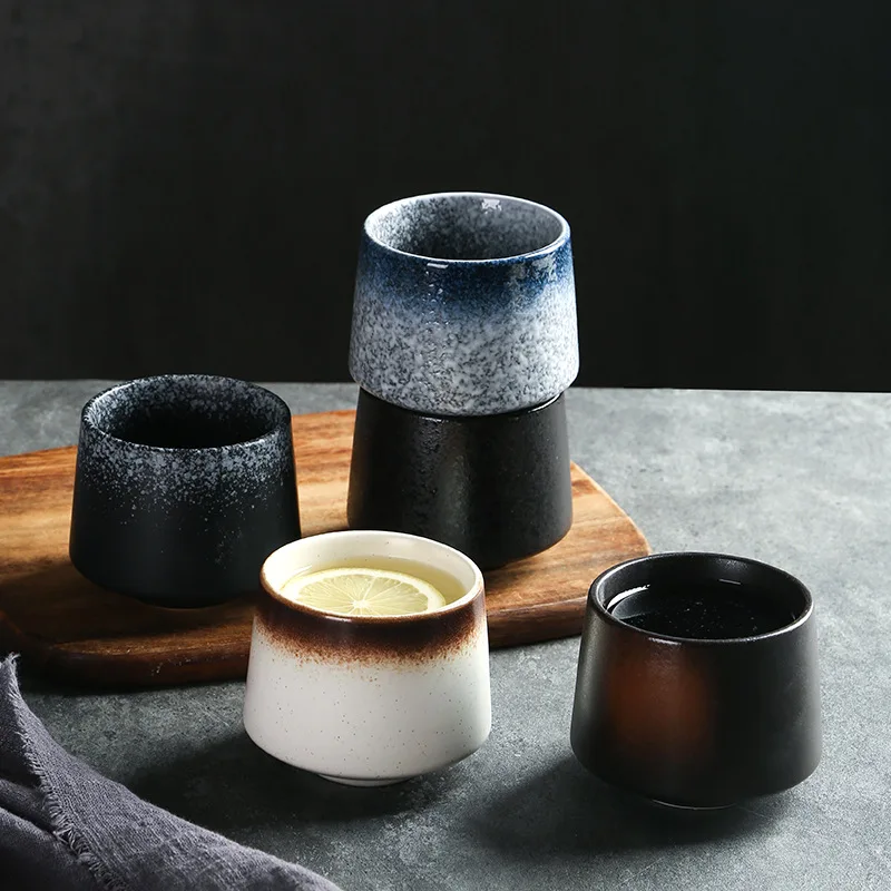 Tasse à café en céramique de Style japonais, verres à vin, tasses à eau, cadeau, vente en gros, tasses à thé simples en porcelaine de 200ml