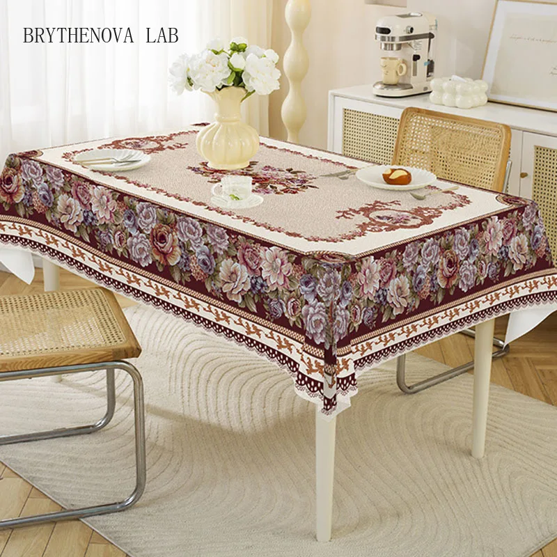 National Style Pvc Printed Tablecloth Rectangular Oil-Proof Scalding-Proof Cover Table for Party Banquet Picnic Home Decoration