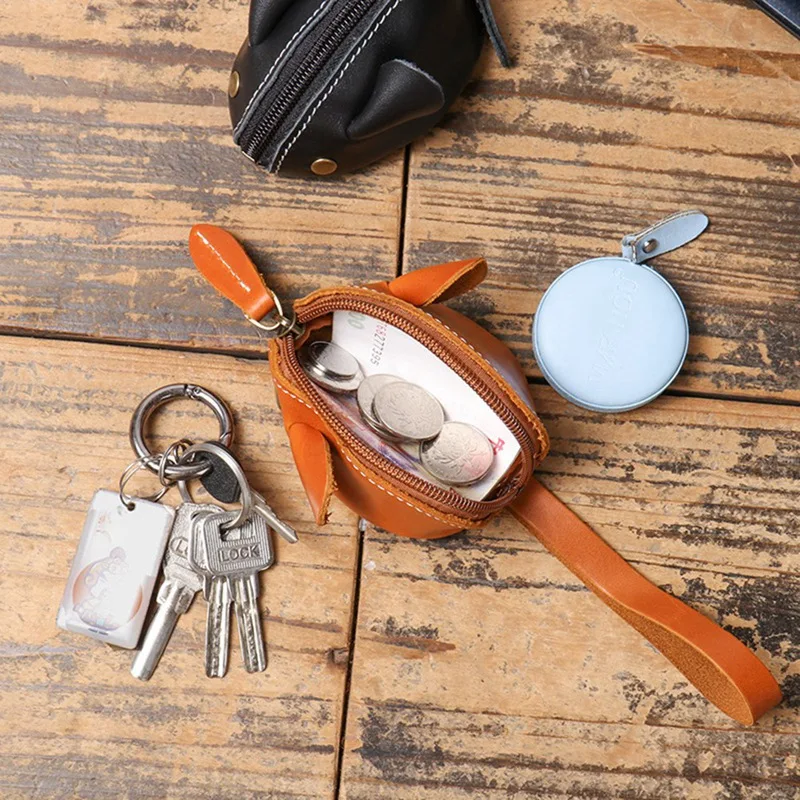 Abwr-dompet uang koin Mini pria wanita, dompet kecil Mouse lucu tas penyimpanan saku ritsleting