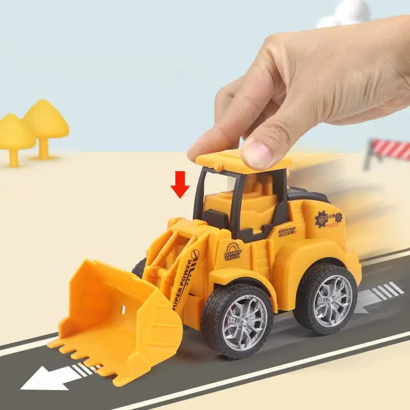 Jouets de voiture d'ingénierie de simulation d'inertie pour enfants, presse fœtale, ding, plastique, EbBulldozer, rouleau de route, jouets de puzzle pour garçons, cadeaux