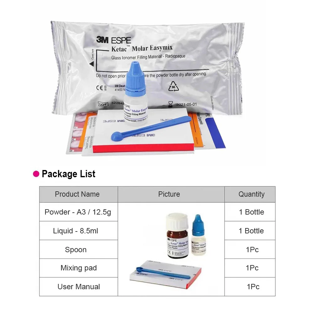 1 セット 3 メートル ESPE Ketac 臼歯 Easymix 歯科 Gic ガラスイオンオーマー充填材 RelyX Luting 樹脂改質セメント接着剤